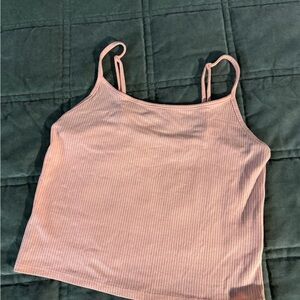 Pink Ribbed Women's Tank Top